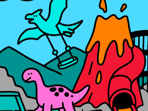 Lojë Ngjyra sipas kodit Dino Park  në internet
