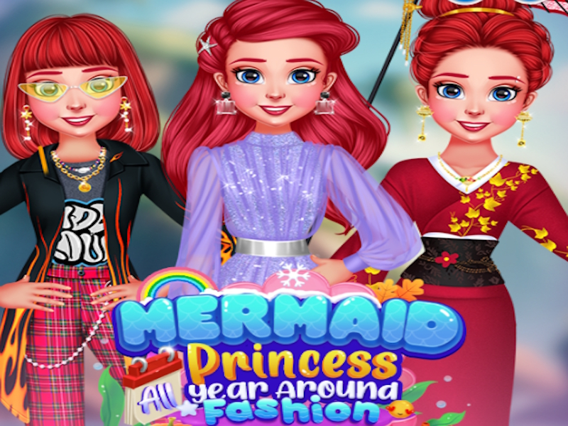 Lojë Princesha Mermaid gjatë gjithë vitit rreth modës në internet