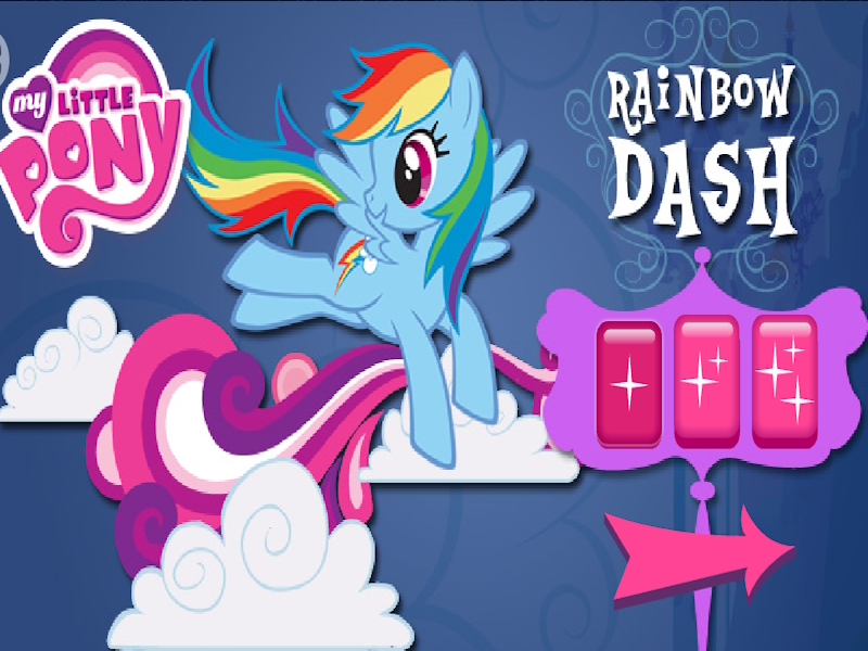 Lojë Rainbow Dash Cloud Bump në internet